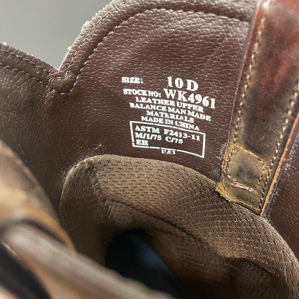 Justin Boots Brown Leather Cowboy Work Boots - Picture 2 of 7